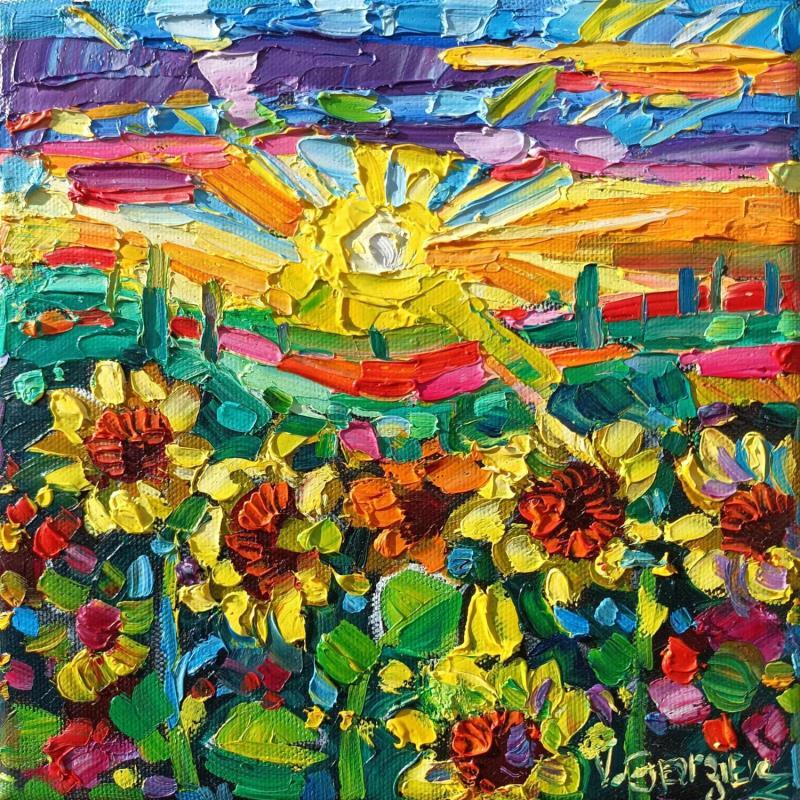 Painting Sunny fields by Georgieva Vanya | Painting Figurative Oil Landscapes, Pop icons
