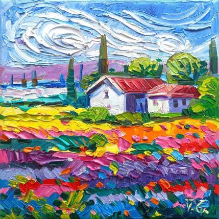 Painting Provence landscape by Georgieva Vanya | Painting Figurative Oil Landscapes, Pop icons