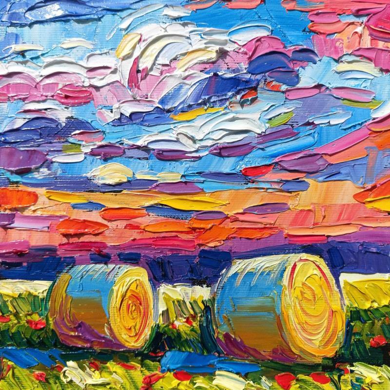 Painting Haybales by Georgieva Vanya | Painting Figurative Oil Landscapes, Pop icons