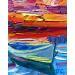 Gemälde Reflections and the boat von Georgieva Vanya | Gemälde Figurativ Landschaften Öl