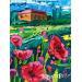 Gemälde Poppies on the hill von Georgieva Vanya | Gemälde Figurativ Landschaften Öl