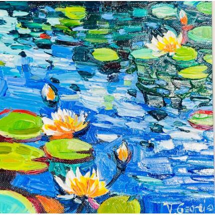Painting Water lilies reflections by Georgieva Vanya | Painting Figurative Oil Landscapes, Pop icons