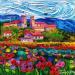 Painting Poppies in Provence by Georgieva Vanya | Painting Figurative Landscapes Oil
