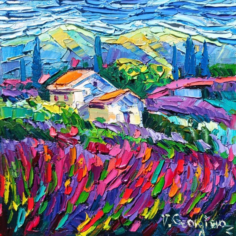 Painting Lavender in Provence by Georgieva Vanya | Painting Figurative Landscapes Oil