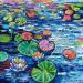 Painting Water lilies reflections by Georgieva Vanya | Painting Figurative Landscapes Oil