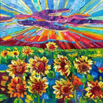 Peinture Sunny fields par Georgieva Vanya | Tableau Figuratif Huile Paysages