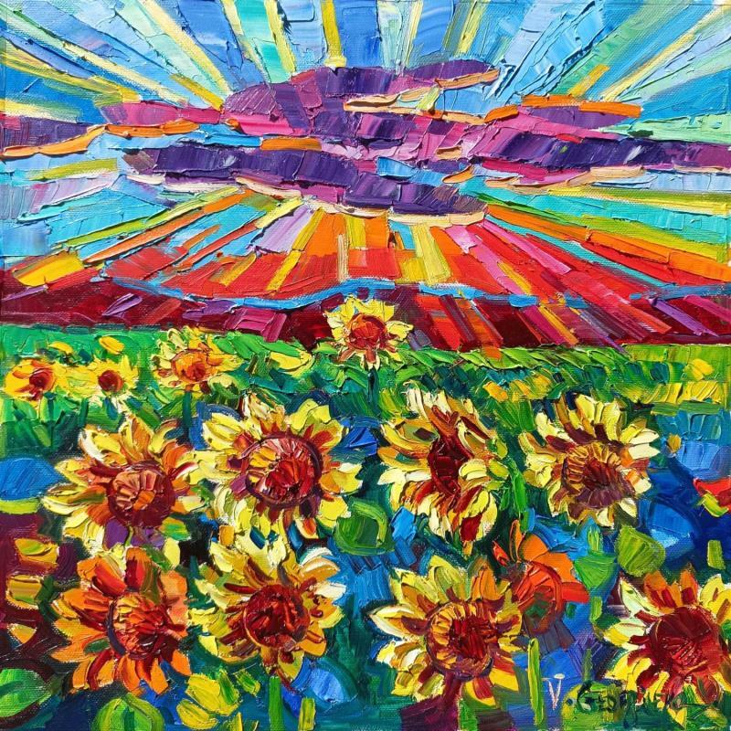 Painting Sunny fields by Georgieva Vanya | Painting Figurative Oil Landscapes