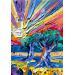 Painting Iris & Olive Trees by Georgieva Vanya | Painting Figurative Landscapes Oil
