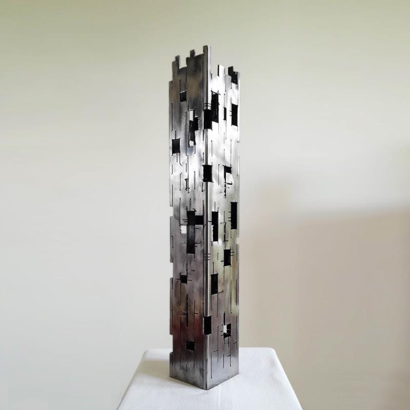 Sculpture Building 15 by Poumès Jérôme | Sculpture Figurative Urban Metal