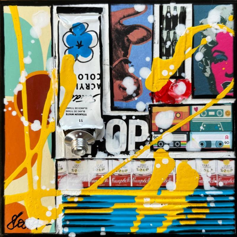 Gemälde POP von Costa Sophie | Gemälde Pop-Art Pop-Ikonen Acryl Collage Upcycling