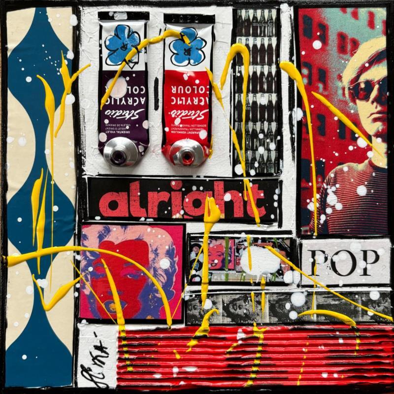 Painting POP by Costa Sophie | Painting Pop-art Pop icons Acrylic Gluing Upcycling