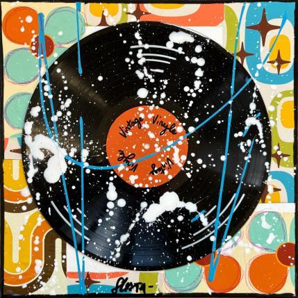 Painting Vintage vinyle by Costa Sophie | Painting Pop-art Acrylic, Gluing, Upcycling