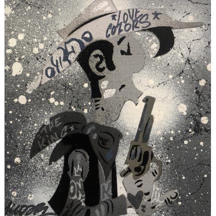 Gemälde Lucky Luke gris von Kedarone | Gemälde Pop-Art Acryl, Graffiti Pop-Ikonen