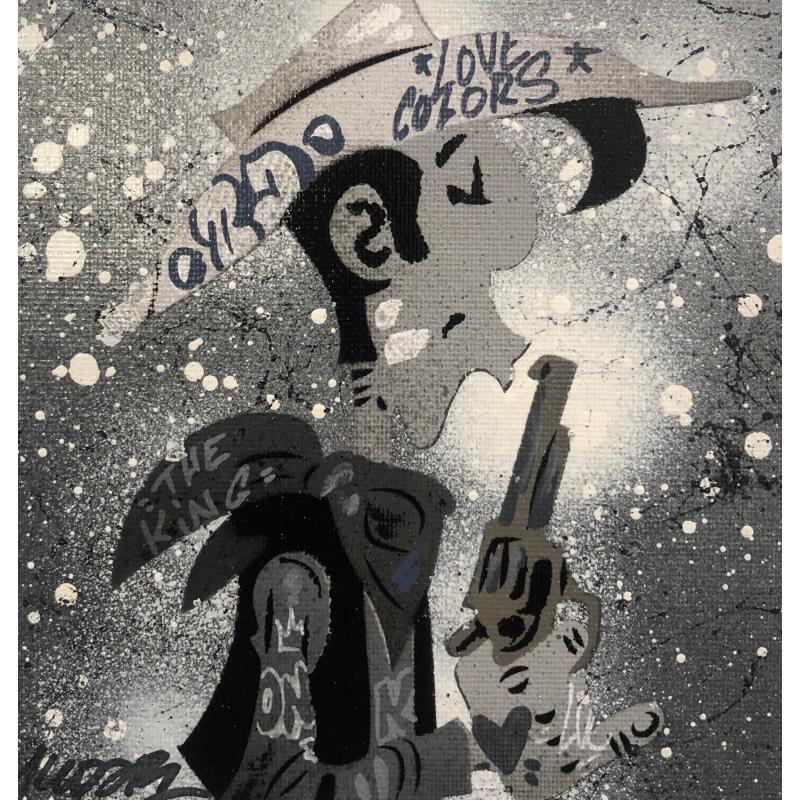 Painting Lucky Luke gris by Kedarone | Painting Pop-art Acrylic, Graffiti Pop icons