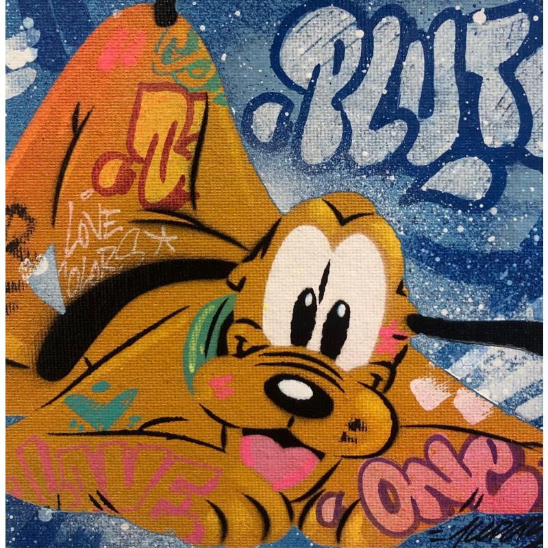 Gemälde Pluto von Kedarone | Gemälde Pop-Art Pop-Ikonen Graffiti Acryl