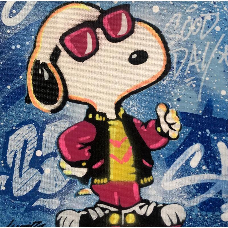 Gemälde Snoopy so cool von Kedarone | Gemälde Pop-Art Pop-Ikonen Graffiti Acryl
