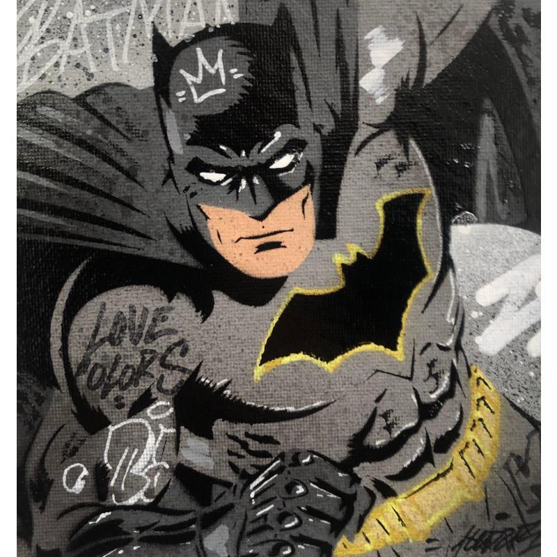 Gemälde Batman Action von Kedarone | Gemälde Pop-Art Pop-Ikonen Graffiti Acryl