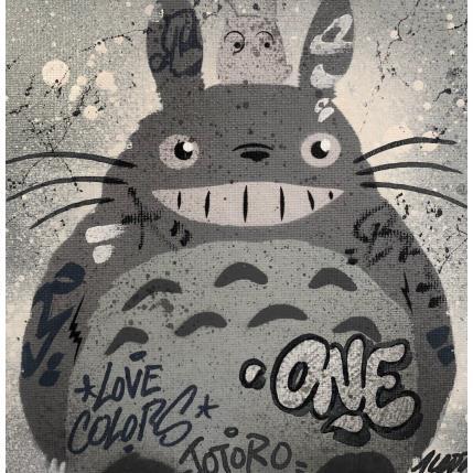 Gemälde Totoro gris von Kedarone | Gemälde Pop-Art Acryl, Graffiti Pop-Ikonen