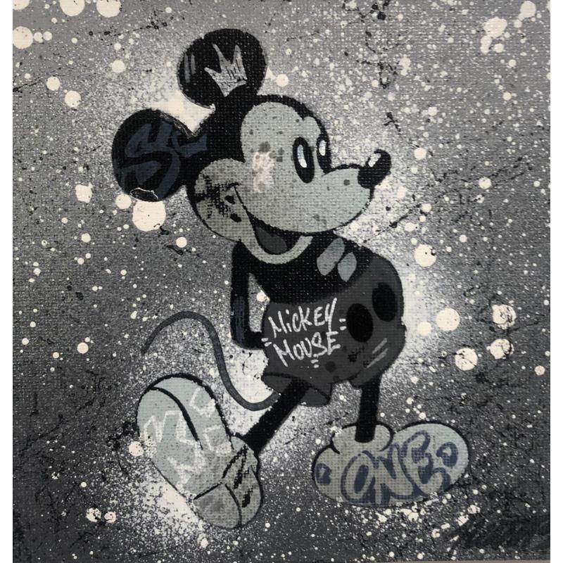 Painting Mickey noir by Kedarone | Painting Pop-art Pop icons Graffiti Acrylic