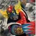 Gemälde Goldorak Go von Kedarone | Gemälde Pop-Art Pop-Ikonen Graffiti Acryl