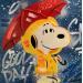 Gemälde Snoopy Parapluie von Kedarone | Gemälde Pop-Art Pop-Ikonen Graffiti Acryl