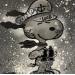 Peinture Snoopy Captain gris par Kedarone | Tableau Pop-art Icones Pop Graffiti Acrylique