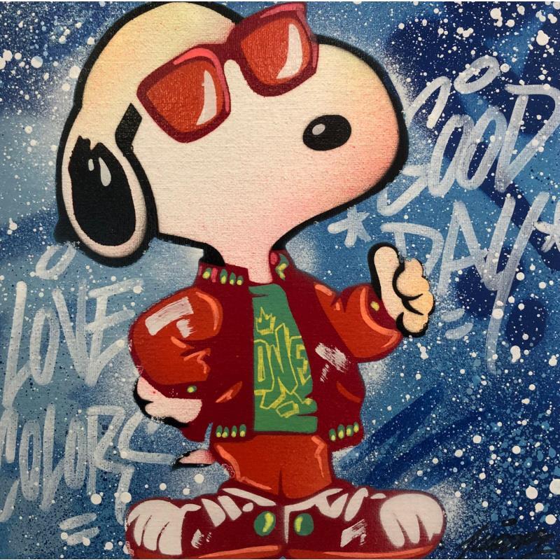 Gemälde Snoopy Good Boy von Kedarone | Gemälde Pop-Art Pop-Ikonen Graffiti Acryl