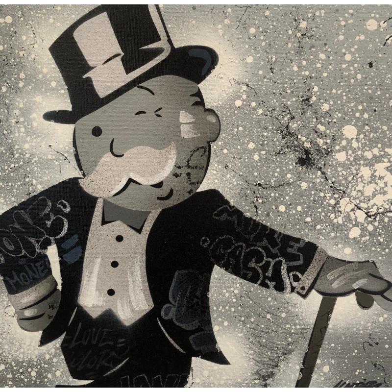 Gemälde Mr Monopoly von Kedarone | Gemälde Pop-Art Pop-Ikonen Graffiti Acryl