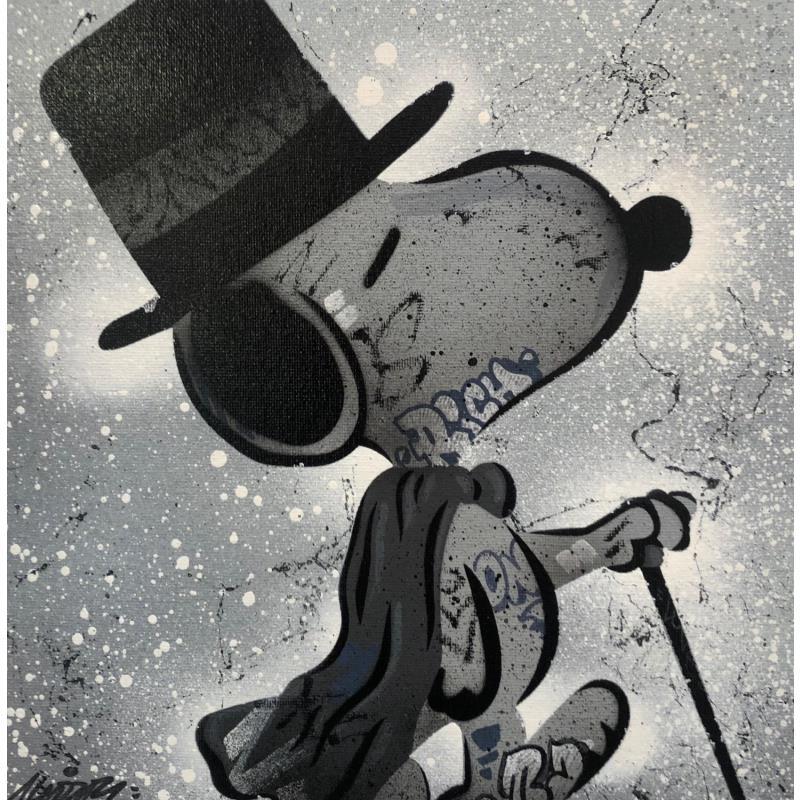 Painting Snoopy Rich gris  by Kedarone | Painting Pop-art Acrylic, Graffiti Pop icons