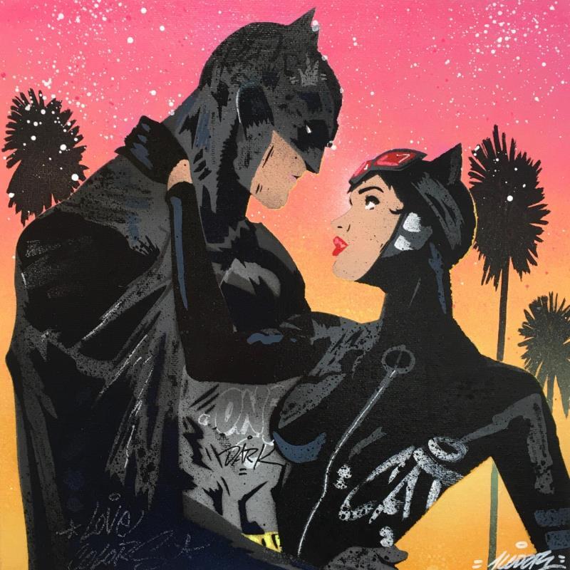 Peinture Batman Catwoman par Kedarone | Tableau Pop-art Icones Pop Graffiti Acrylique