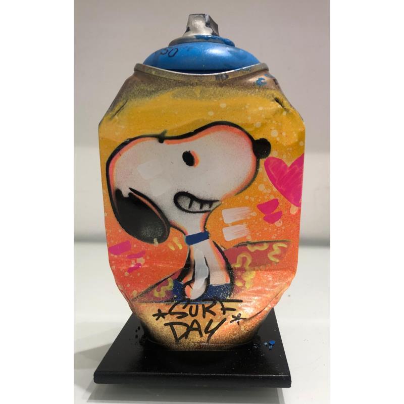 Sculpture Snoopy Surf par Kedarone | Sculpture Pop-art Acrylique, Graffiti Icones Pop