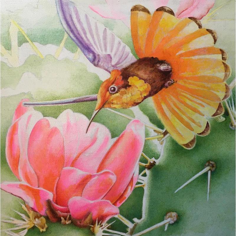 Painting Mini colibri by Tchirieff Katia | Painting Figurative Oil Still-life