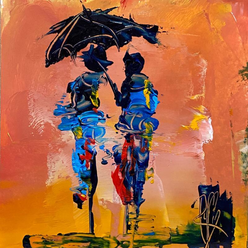 Painting Sous ton Parapluie by Raffin Christian | Painting Figurative Oil Life style