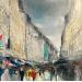 Painting Rue Montorgueil by Levesque Emmanuelle | Painting Life style Architecture Oil