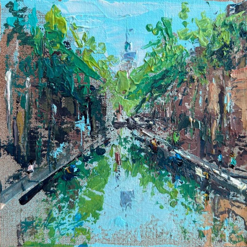 Painting Colors of Amsterdam by Rodrigues Bené | Painting Figurative Urban Acrylic