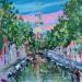 Painting Canal Captivation by Rodrigues Bené | Painting Figurative Urban Acrylic
