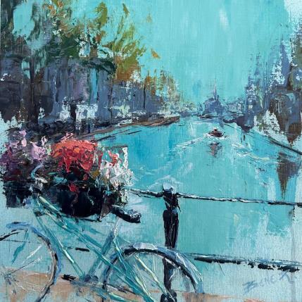 Painting Bicycle ballet by Rodrigues Bené | Painting Figurative Acrylic Urban