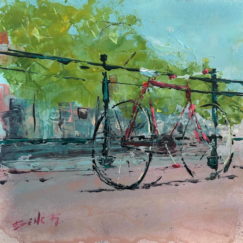 Painting My bike - my life by Rodrigues Bené | Painting Figurative Acrylic Urban