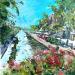 Painting Spring blossoms in Amsterdam by Rodrigues Bené | Painting Figurative Urban Acrylic