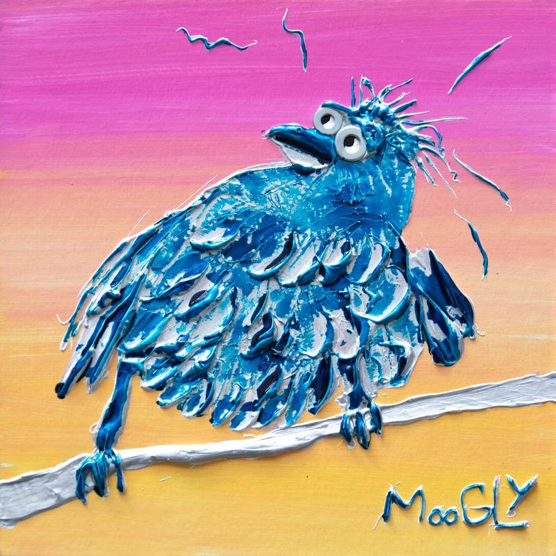 Gemälde Phobicus von Moogly | Gemälde Art brut Tiere Pappe Acryl Harz Pigmente