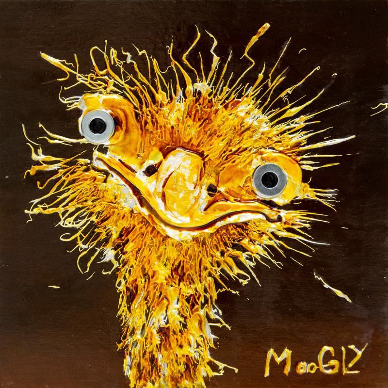 Gemälde Burnoutus von Moogly | Gemälde Art brut Acryl, Harz, Pappe, Pigmente Tiere
