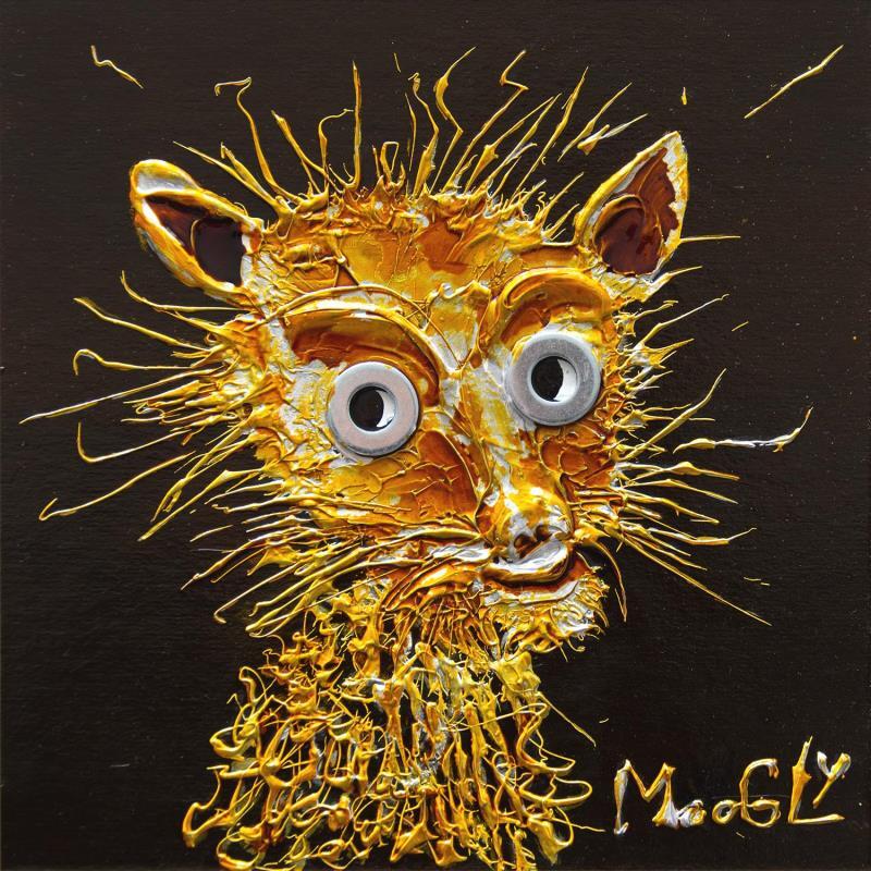 Painting Serenius by Moogly | Painting Raw art Acrylic, Cardboard, Pigments, Resin Animals