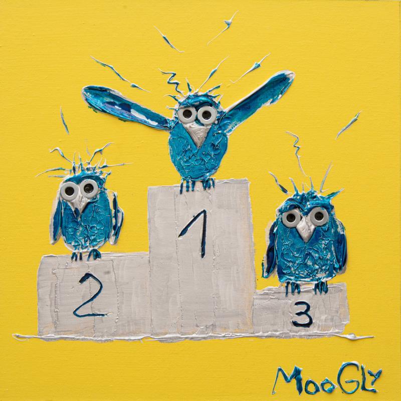 Painting Triogagnus by Moogly | Painting Raw art Acrylic, Cardboard, Pigments, Resin Animals