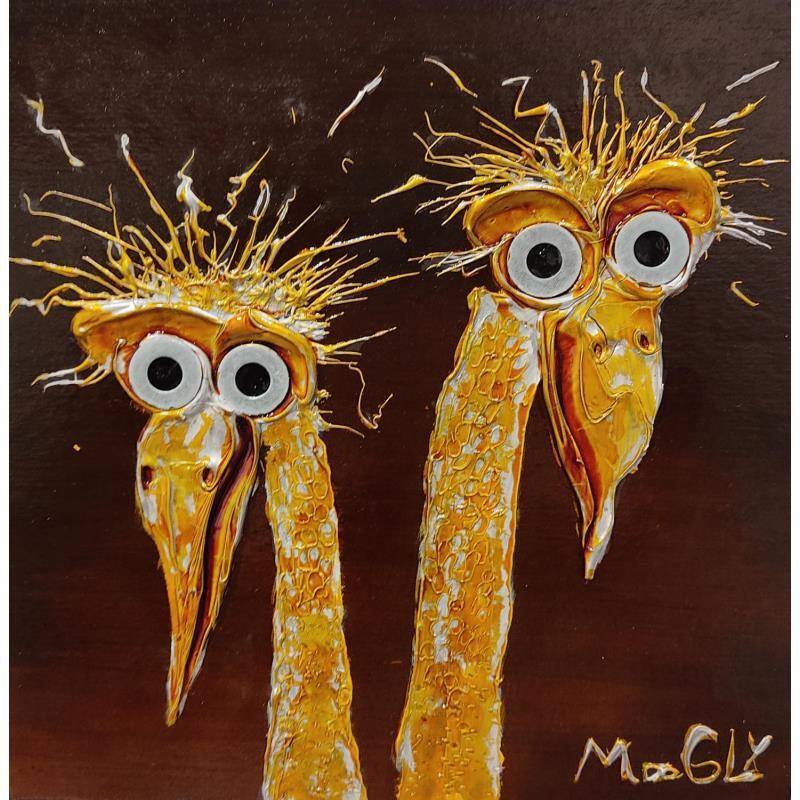 Peinture Noctambulus par Moogly | Tableau Art Singulier Animaux Acrylique Résine Pigments