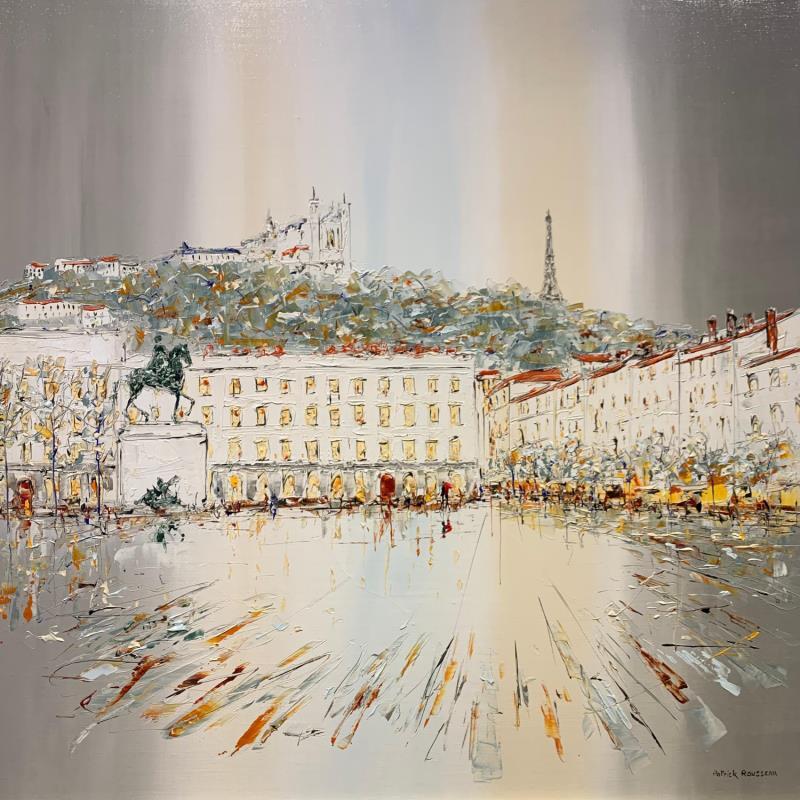 Gemälde Juste flâner sous la pluie von Rousseau Patrick | Gemälde Figurativ Urban Öl