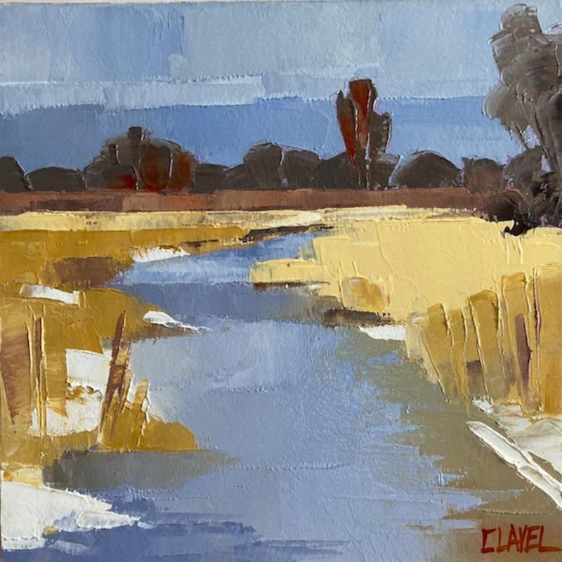 Painting Fin d'hiver by Clavel Pier-Marion | Painting Impressionism Landscapes Wood Oil