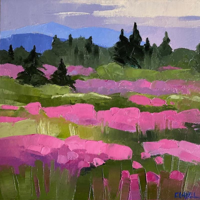 Peinture Les rhododendrons par Clavel Pier-Marion | Tableau Impressionnisme Paysages Bois Huile