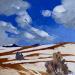 Peinture Vent d'hiver par Clavel Pier-Marion | Tableau Impressionnisme Paysages Bois Huile