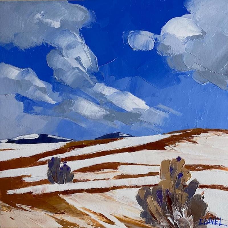 Peinture Vent d'hiver par Clavel Pier-Marion | Tableau Impressionnisme Paysages Bois Huile