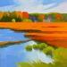 Peinture Flambloiment par Clavel Pier-Marion | Tableau Impressionnisme Paysages Bois Huile